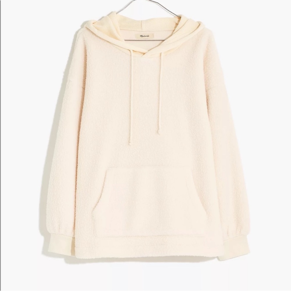 Madewell Fleece Teddy Hoodie Sweatshirt Size XL
